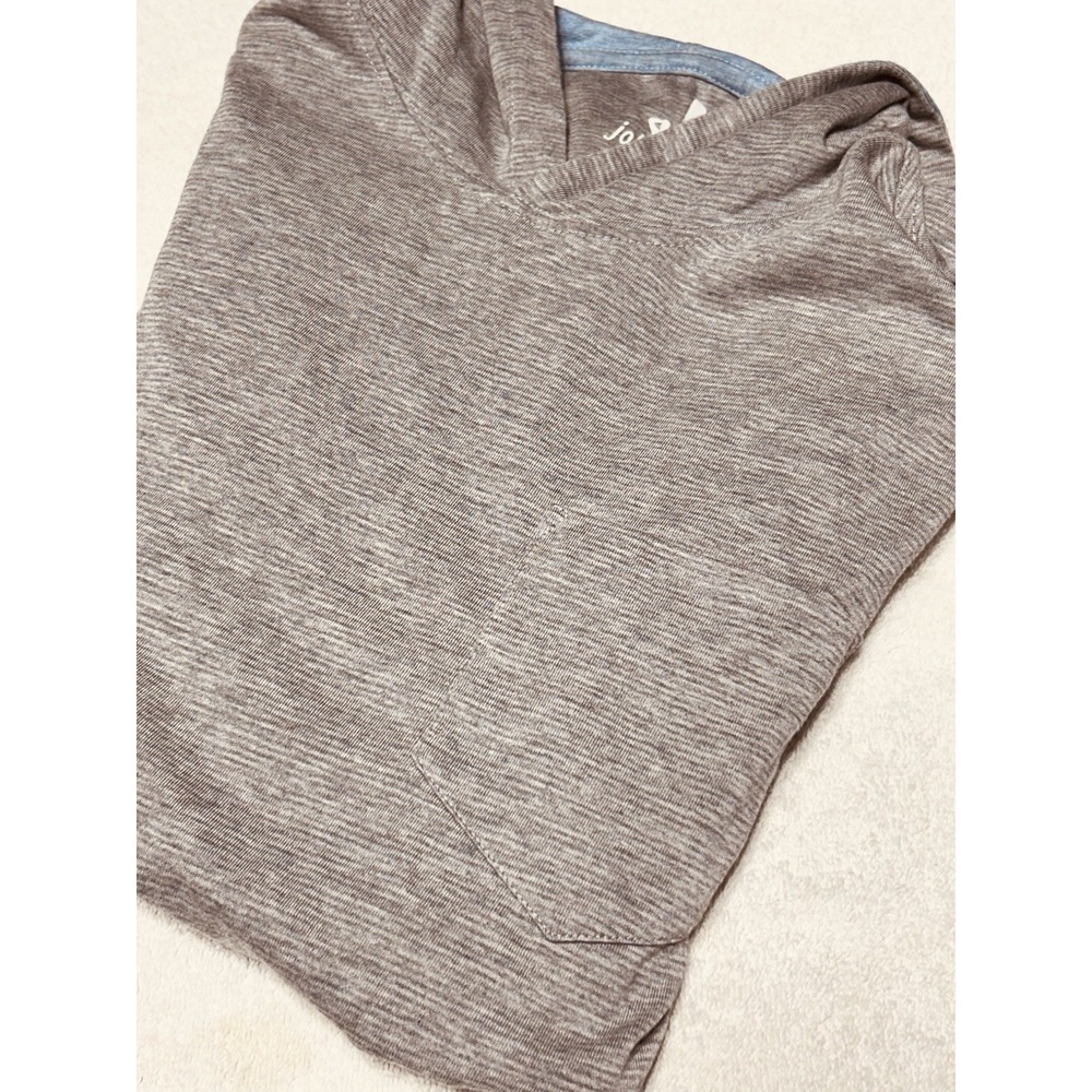 johnnie-O Men's Gunnar Striped Hooded T-Shirt Hoodie Seal Grey Size M FLAWLESS